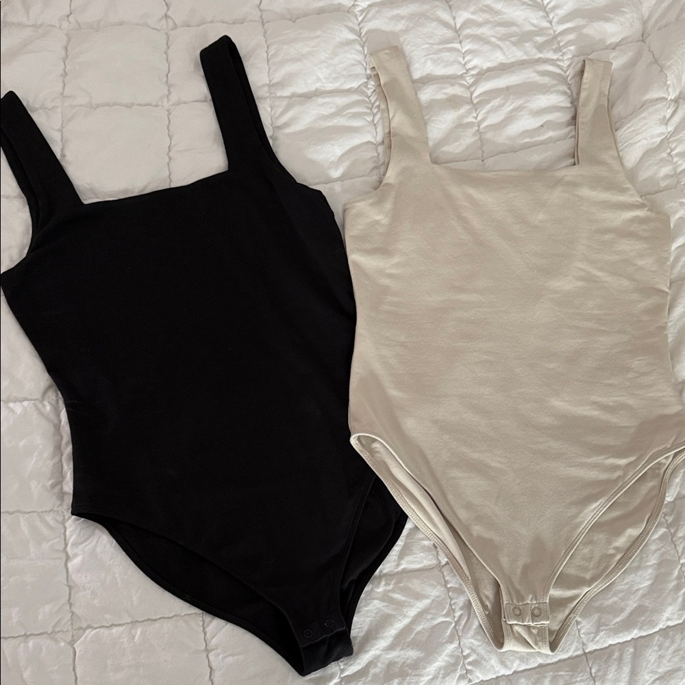 Black and Cream Bodysuit Set